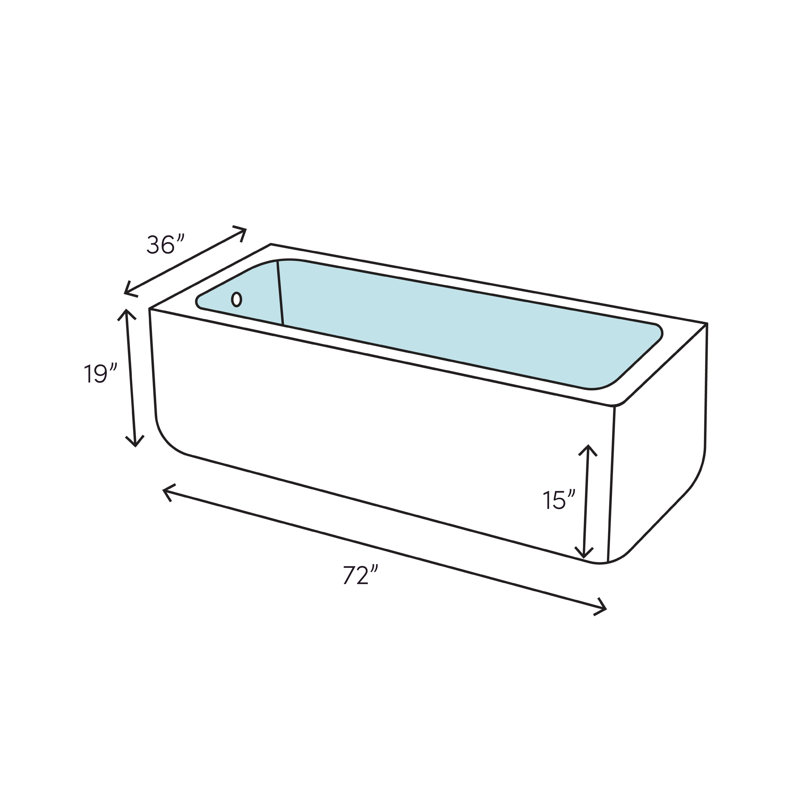 Archer 72" x 36" Drop-In Bathtub, Dune