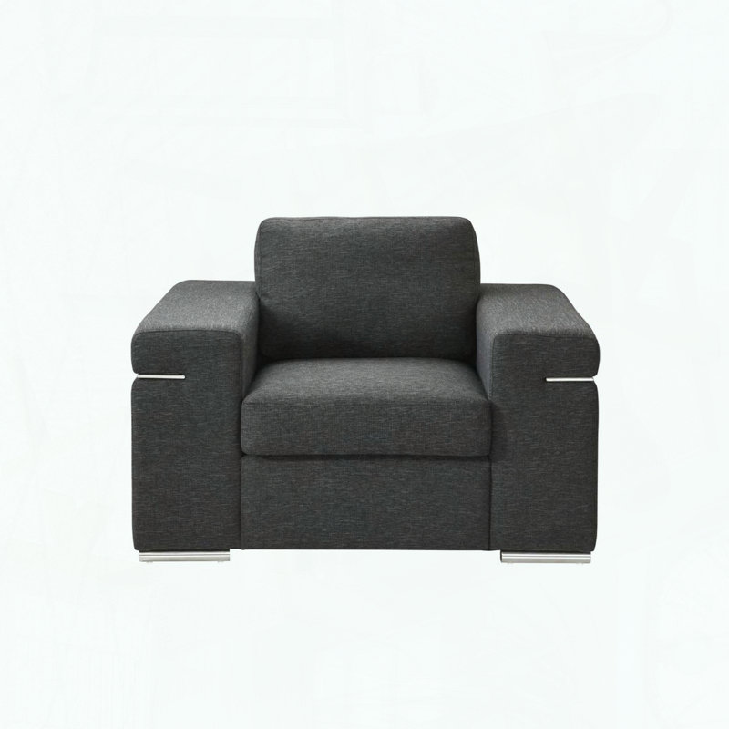 Fauteuil Giuliana - tissu de lin noir, Noir