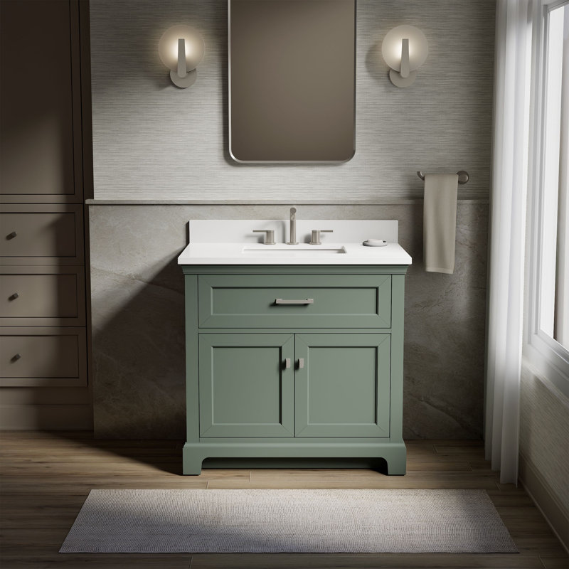 Meuble-lavabo avec lavabo et comptoir en quartz 36 po Charlemont, 36"