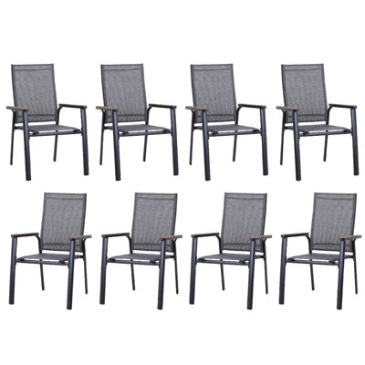 Fauteuil de salle à manger en aluminium empilable Leonard