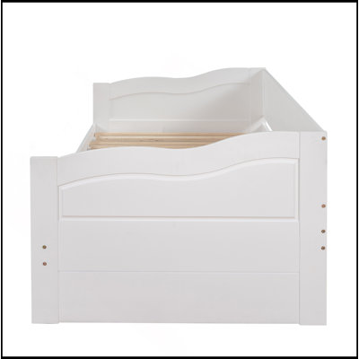 Wooden Daybed With Trundle Bed And Two Storage Drawers , Extendable Bed Daybed,Sofa Bed With Two Drawers
