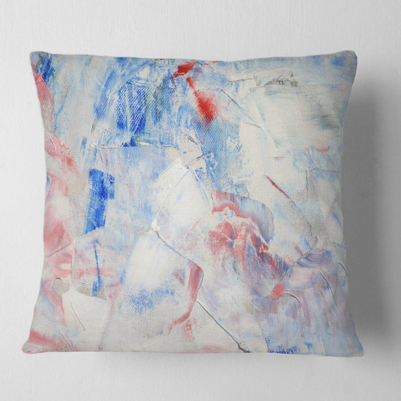 Blue Abstract Composition Abstract Pillow, 18" x 18"