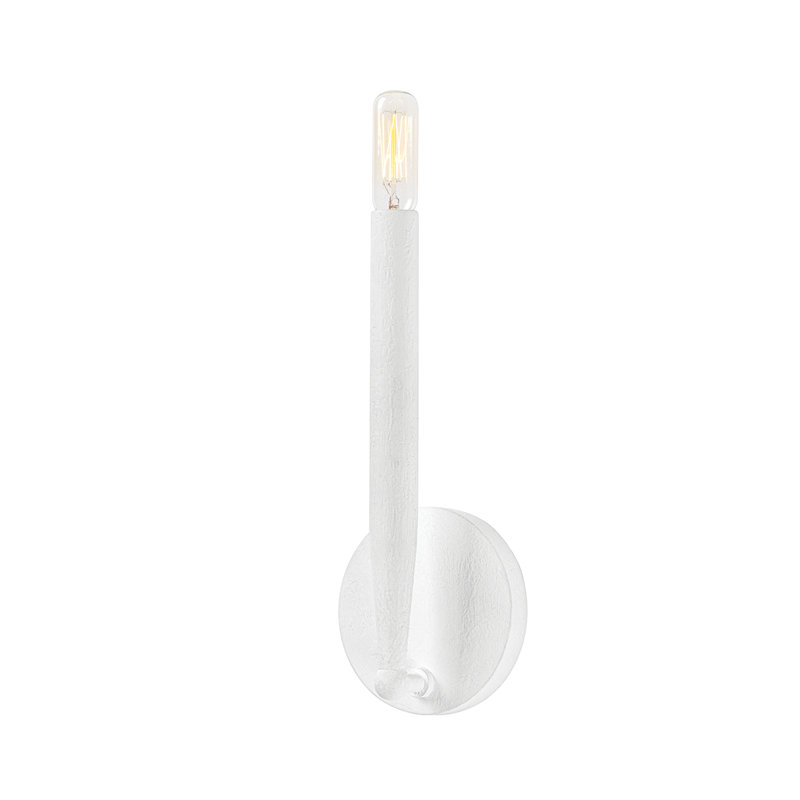 1 - Light Armed Sconce, Gesso White
