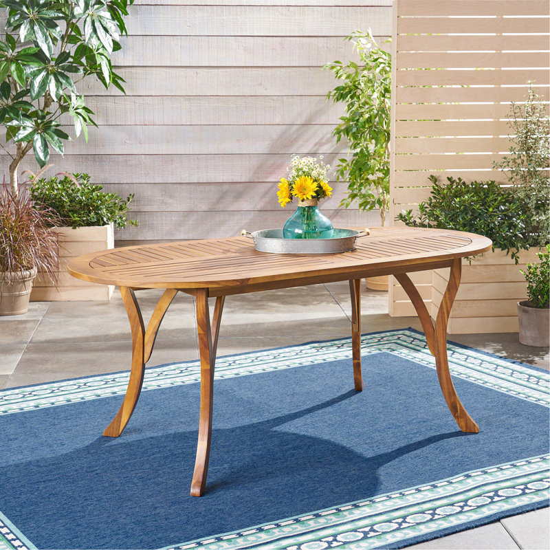 Table de salle à manger en bois d'acacia 70 ", Teck