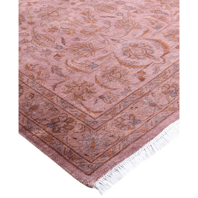 Overdyed Hand-Knotted Wool Modern-Contemporary Pink Area Rug 3' 1" x 5' 3"