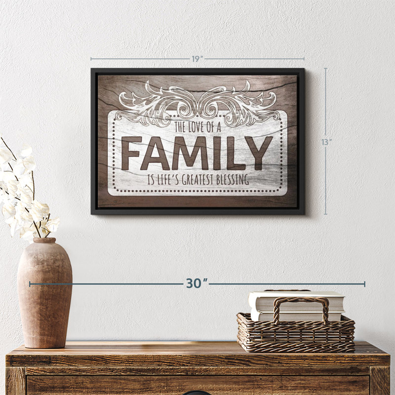 «Love Of A Family Quote II», H 19 po x l 13 po