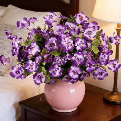 12 pièces de fleurs d'hibiscus artificielles, fleurs en soie d'extérieur, fleurs artificielles pour décoration intérieure