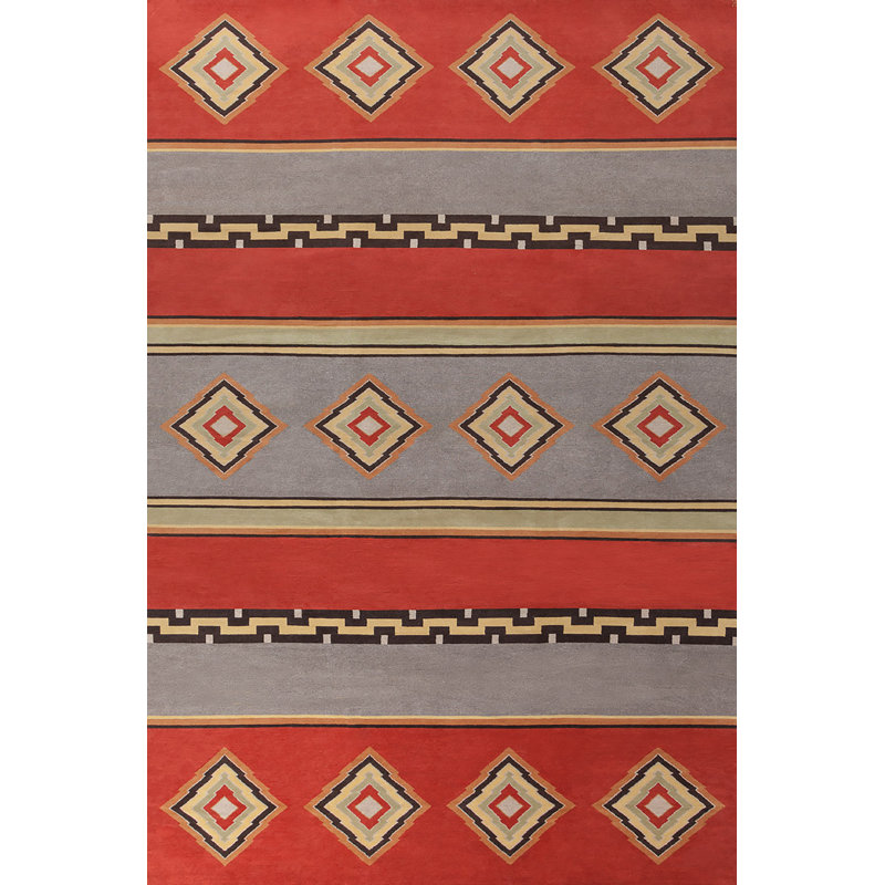 Mesa Wool Southwestern Area Rug in Red, Rectangle 4' x 6'