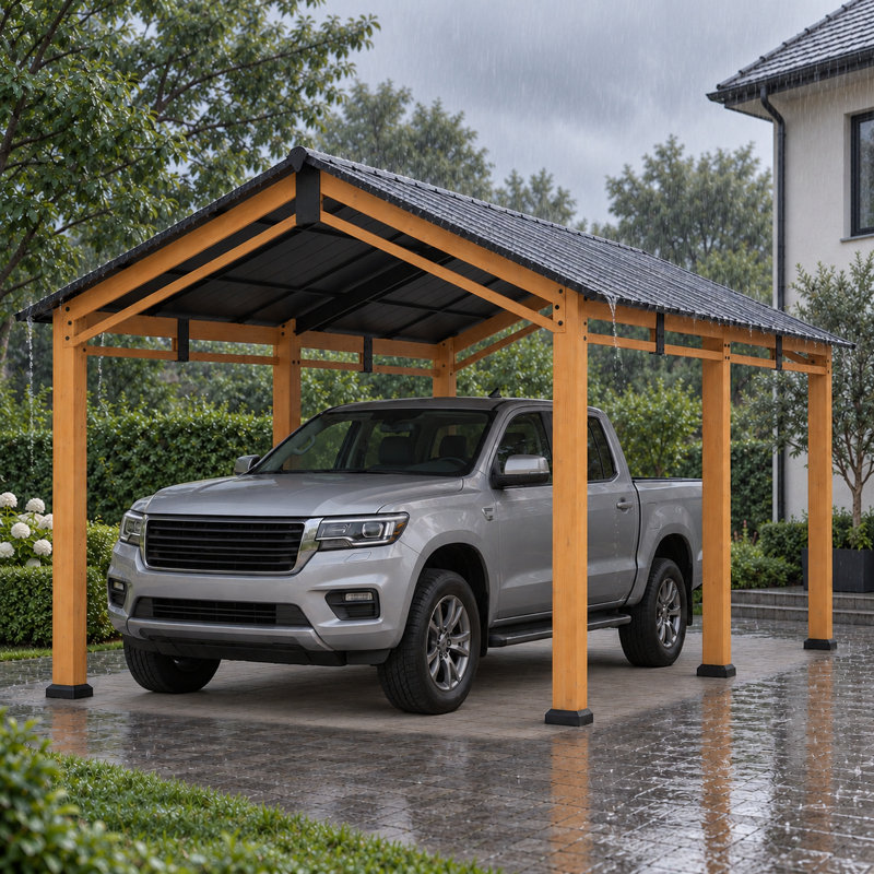 Sunjoy 6.3M x 3.36M Cedar Wooden Gazebo, Anthracite—Durable Cedar Frame with Powder-Coated Steel Roof, UV-Resistant & Versatile for Outdoor Living