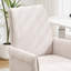 Fauteuil de bureau ergonomique rayé en velours côtelé à dossier moyen en velours côtelé blanc