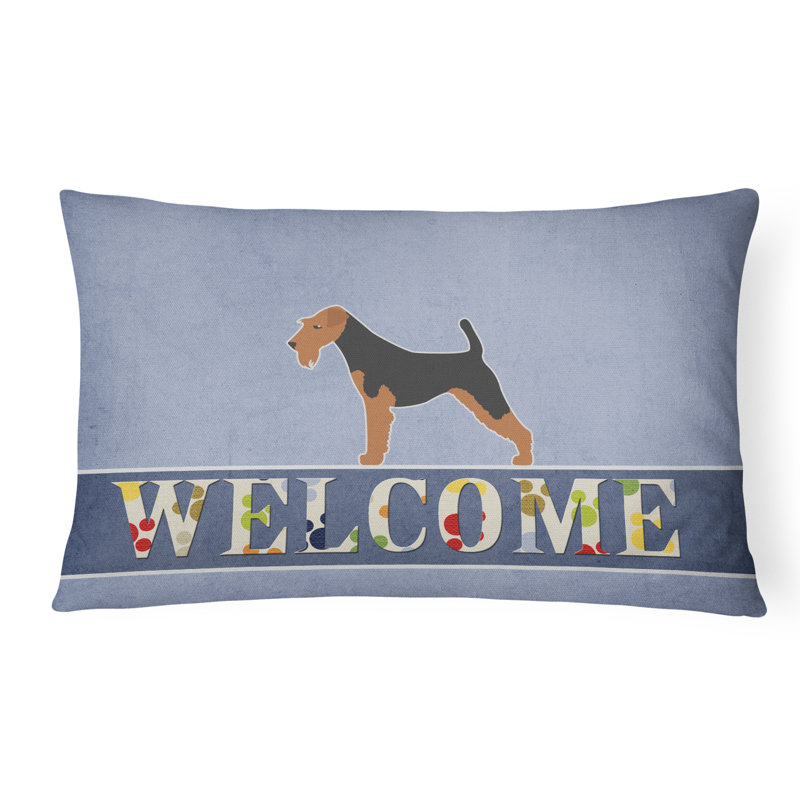 Coussin lombaire Airedale Terrier Welcome
