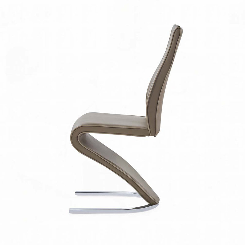 Chaise de salle à manger en similicuir, Brun