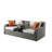 Salena  Fabric &  Wicker Patio Sofa W/2 Pillows & 2 Ottomans