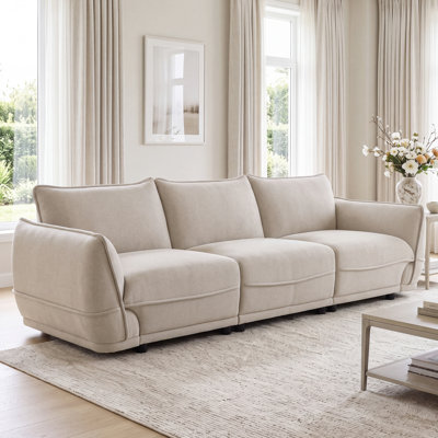 Upholstered Seat Sofa with Arms