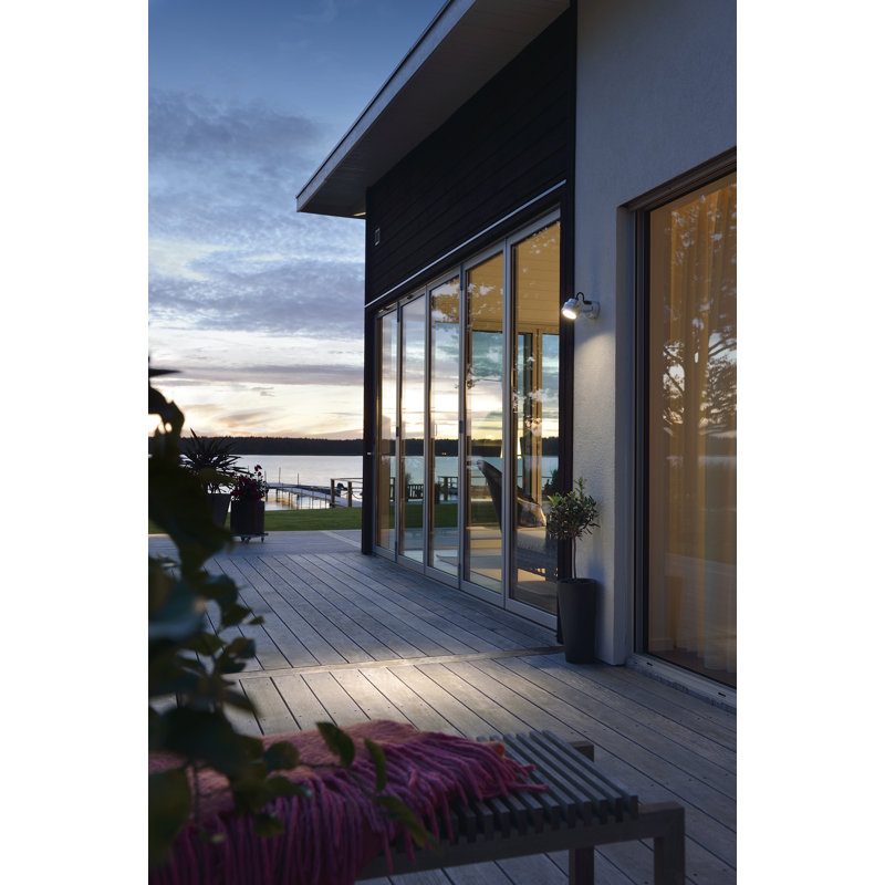 Monza Integrated LED Outdoor Armed Sconce, 10.5 cm H x 9.5 cm W x 18.5 cm D