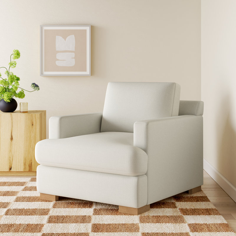 Byers Upholstered Armchair, Flannigan Cotton