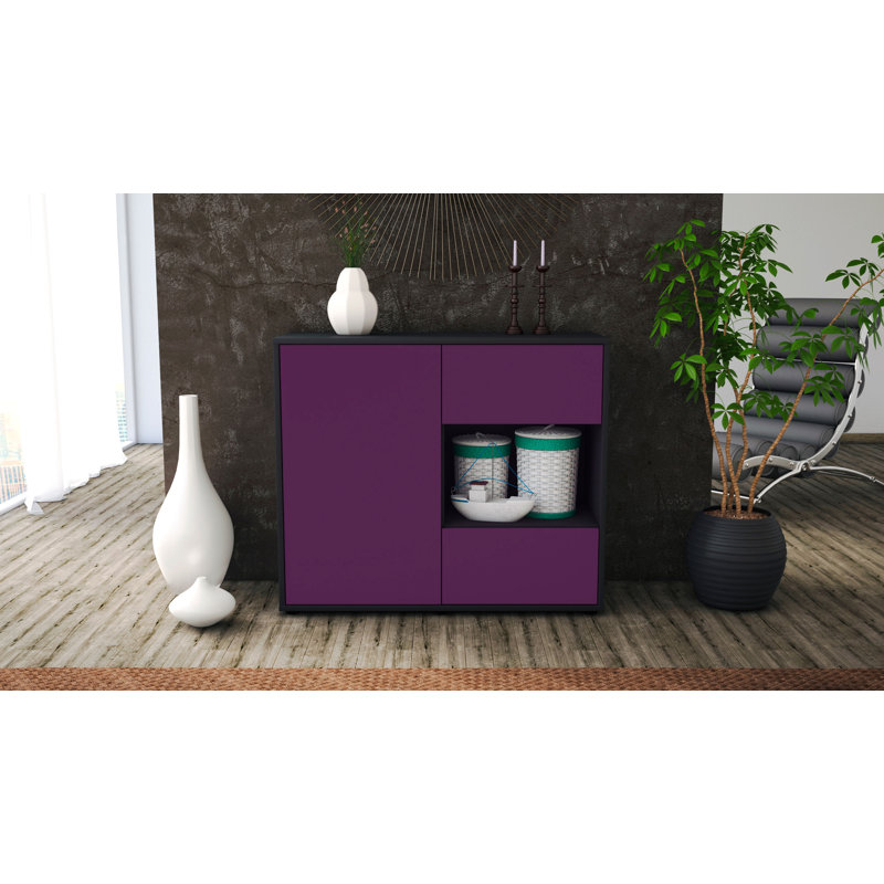 Quebec 92cm Sideboard, Anthracite/Purple