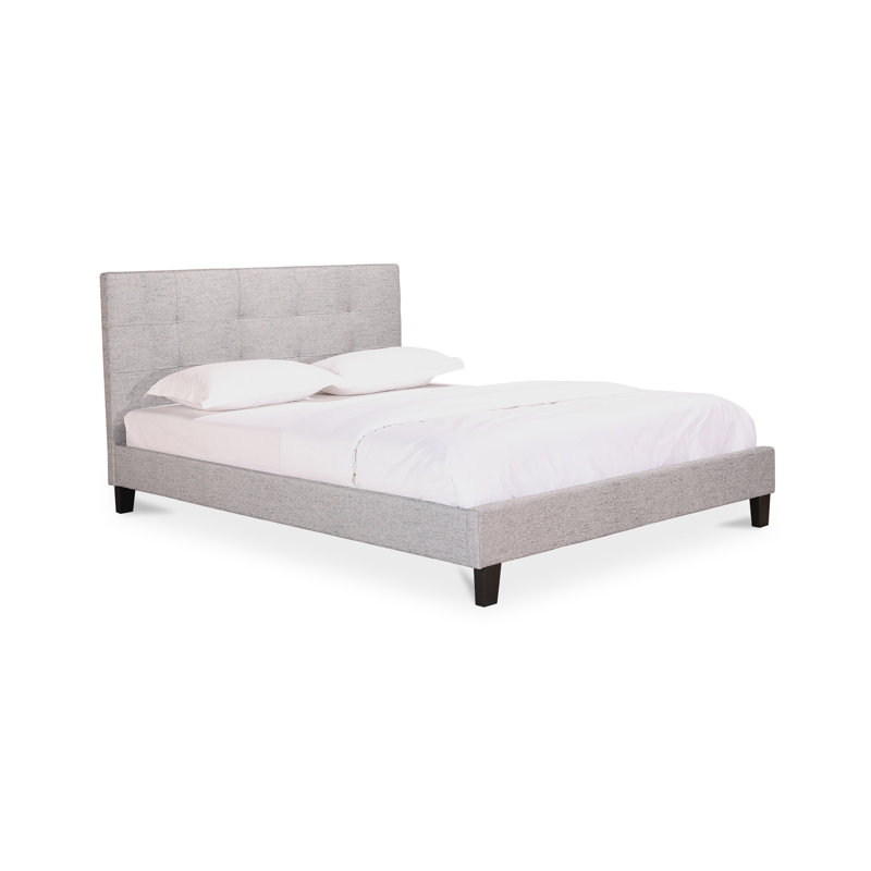 Burdge Tufted Upholstered Platform Bed, Queen, Gray
