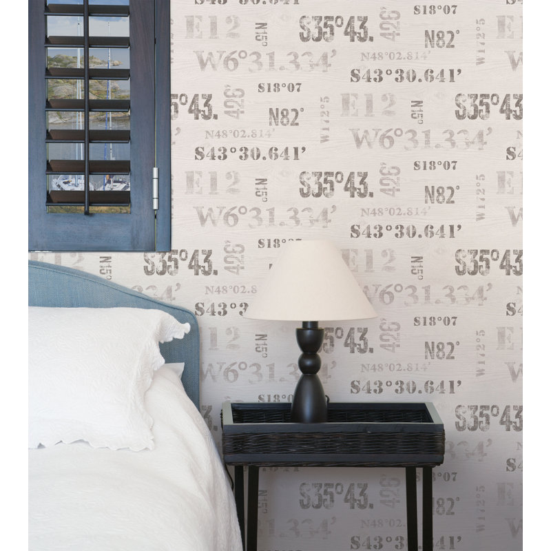 Deauville 2 Nautical Coordinates Wallpaper Roll, Navy Blue/Red/Beige