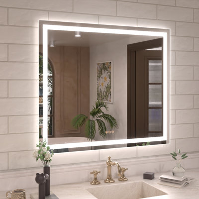 Miroir de salle de bain mural rectangulaire l 42 po x H 36 po Currin