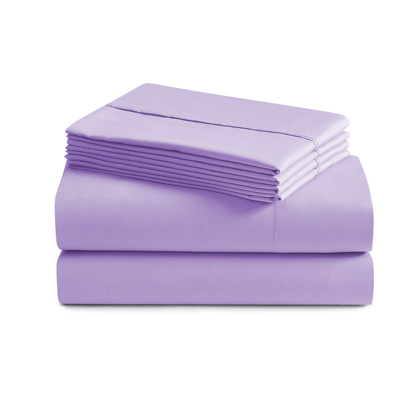 Luxurious Soft Microfiber Sheet Set with Bonus Pillowcases, Lavender, Cal. King Sheet Set with 4 Pillowcases