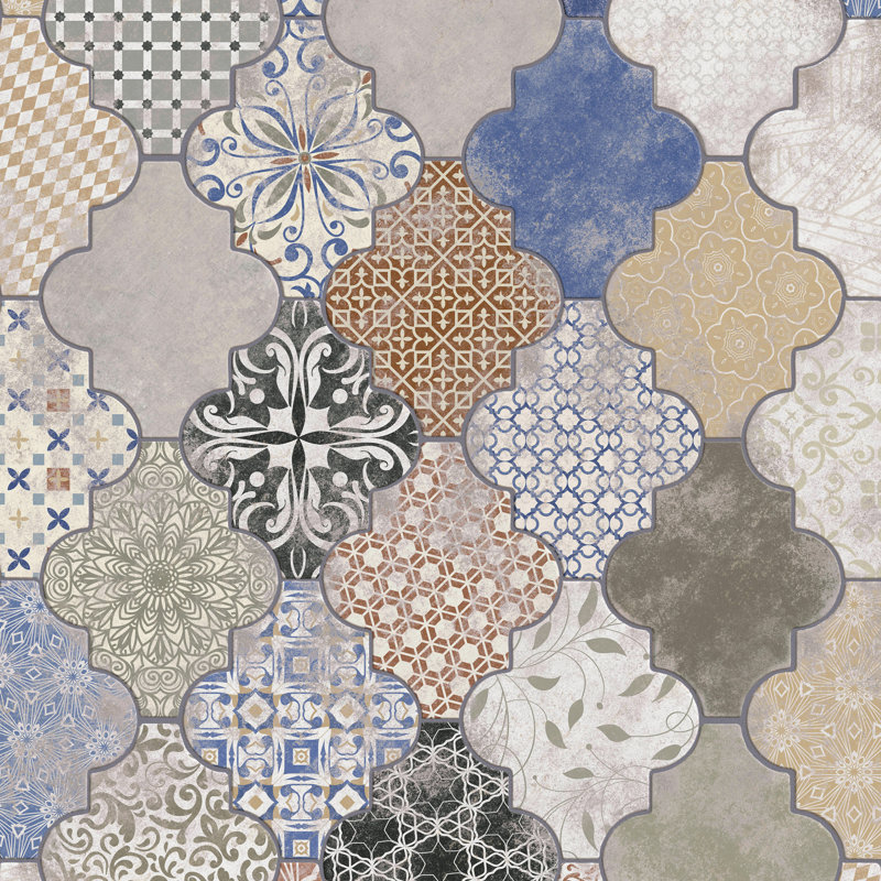 Riga 24" x 22" Ceramic Patterned Wall & Floor Tile