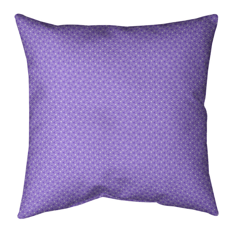 Oreiller carré Katelyn Elizabeth, 14 po x 14 po, Polyester/ Bourre en polyester, Mauve/blanc