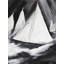 «Grayscale Boats in a Storm - Coastal», reproduction encadrée-383816527-383816526
