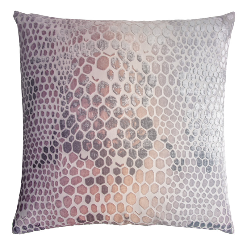 Snakeskin Square Velvet Pillow Cover & Insert, Square  22"H x 22"W, Gold Beige
