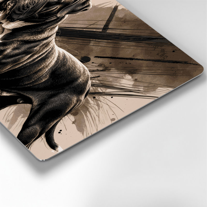 Dogs Neapolitan Mastiff Brown Metal Wall Art, 11" H x 14" W