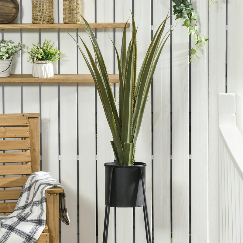 Artificial plants agave succulent in pot