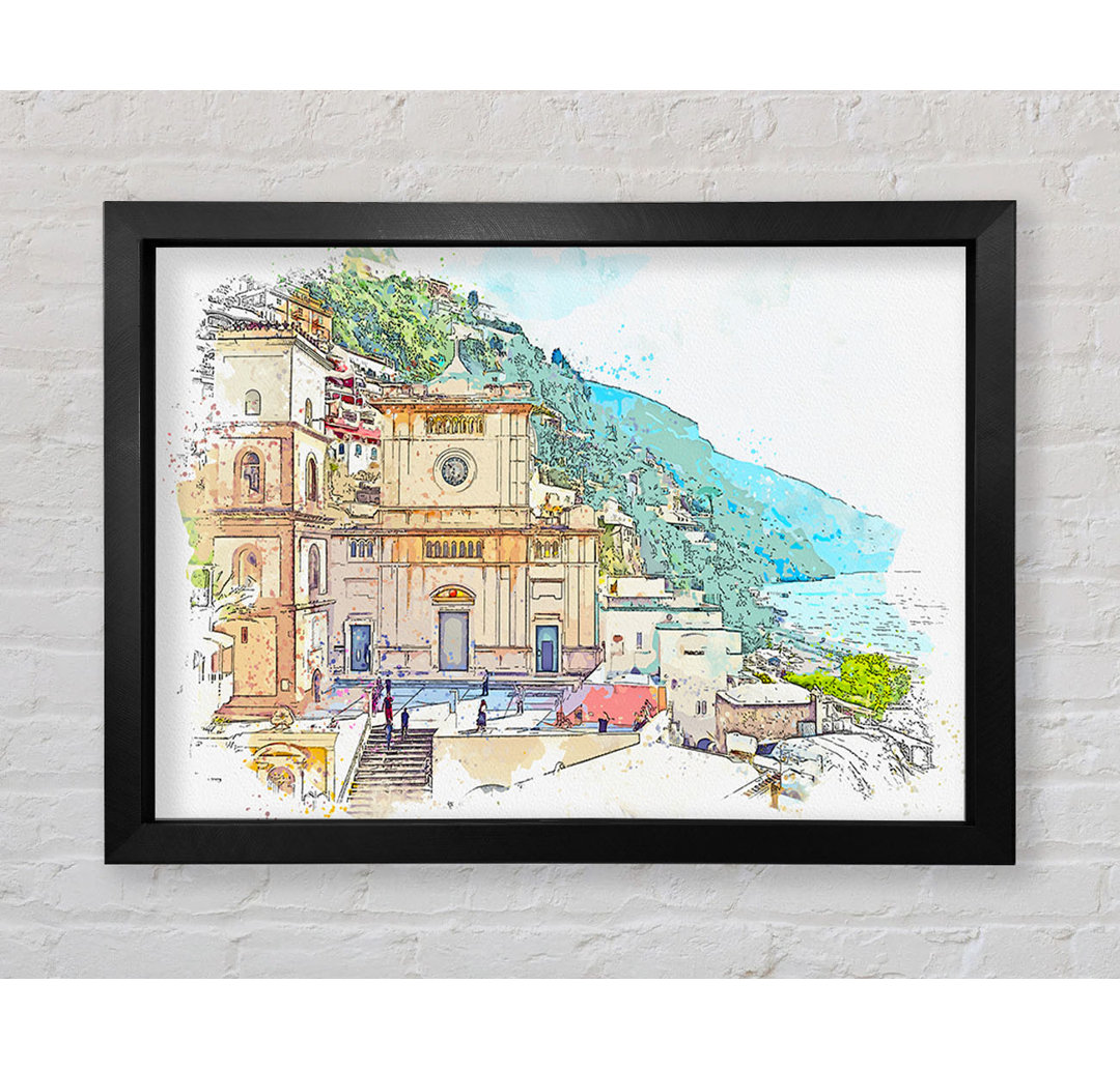 The Watercolour City Line - Einzelner Bilderrahmen Kunstdrucke