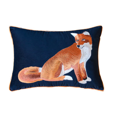 Housse de coussin en velours brodé