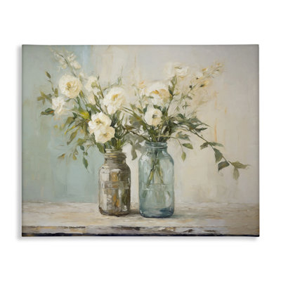 Mason Jar Bouquet Canvas Wall Art by Ramona Murdock