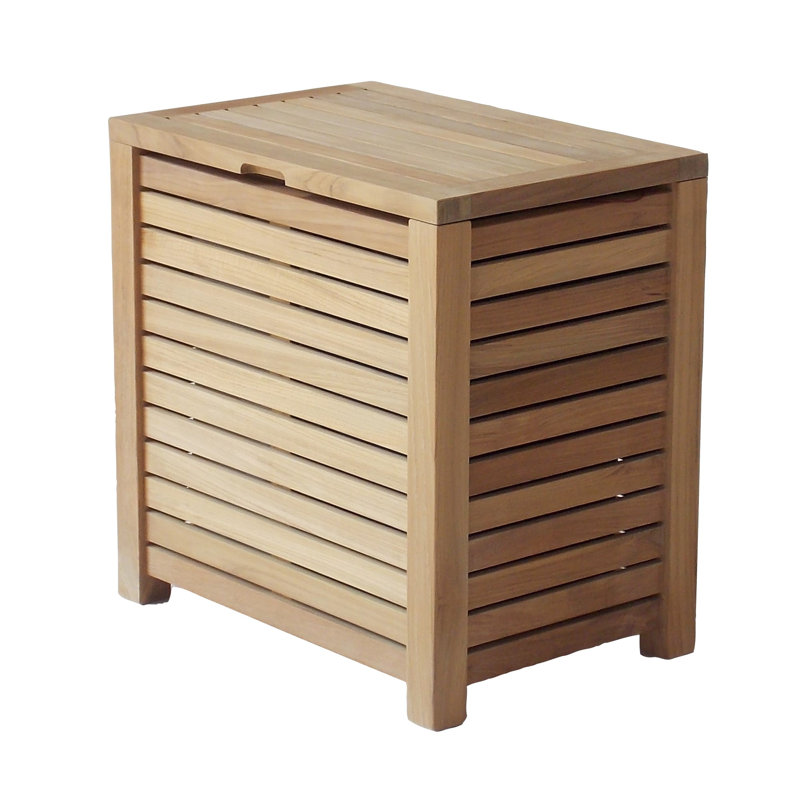 Gohoho Wood Laundry Hamper, Small (23.75" H x 23.75" W x 15.75" D)