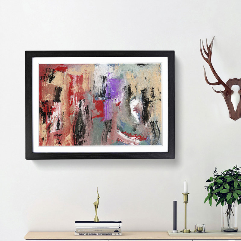 Abstract Vol.281 by S.Johnson - Single Picture Frame Painting, 45cm H x 63cm W x 2cm D, Black Framed