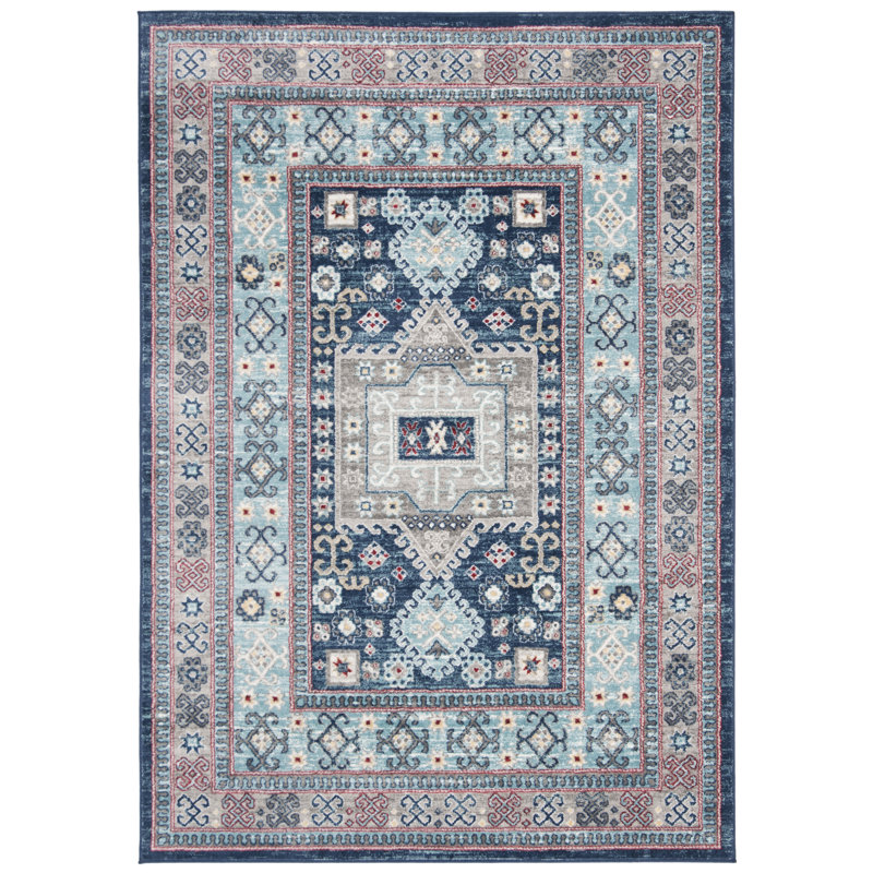 Sereno Oriental Blue/Cream Area Rug, Rectangle 5'3" x 7'6"