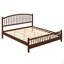 Structure de très grand lit avec tête de lit arquée, très grand lit plateforme en bois, aucun sommier requis, assemblage facile, silencieux, espresso-133671068