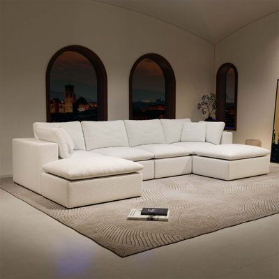 Modular Sectional Sofa With Plush Corduroy Upholstery, No Assembly Required, 5-Piece Customizable Seating For Living Room Or Bedroom