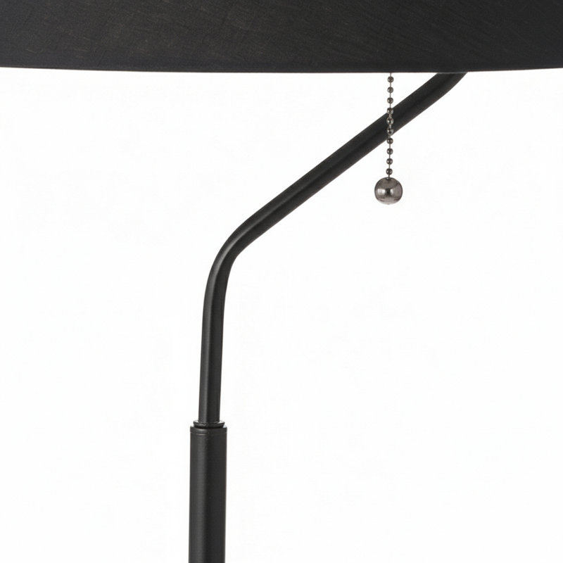 Lampe de table cylindrique 1 lumière Geraldine - noir mat - abat-jour noir, Matte Black, Noir, Noir