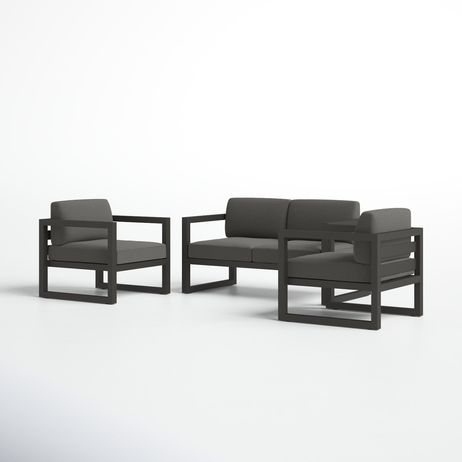 Smith 58" Sunbrella® Patio Sectional Set, Canvas Charcoal, Slate