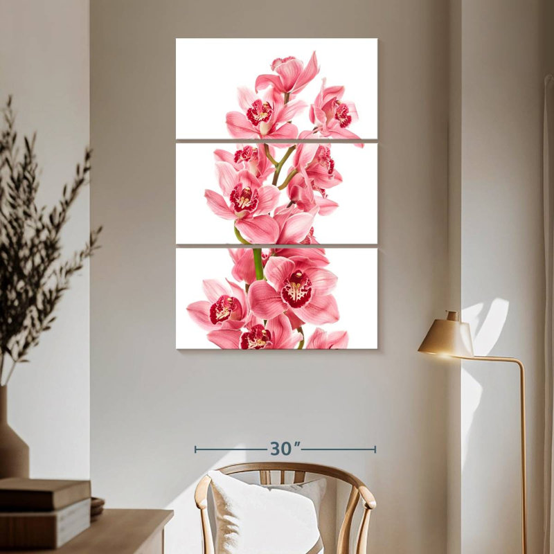 Harnek Pink Orchids, 65" H x 42" W