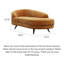 Chaise longue de style français en bois massif chenille orange pour chambre et salon