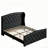 Mid-Century Modern King Bed Frame, 92.1"L Velvet Upholstered Platform Bed with Tufted Wingback Headboard-1859320124