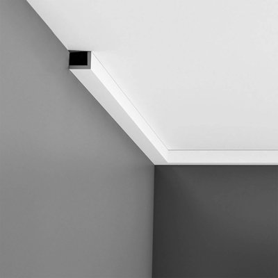 Orac Decor CX134 | Moulure d'angle à 90 degrés en polystyrène à fort impact | Apprêté blanc | Face de 1-1 / 2 po X 1-1 / 2 po d'épaisseur x 6 pi 6 po de long