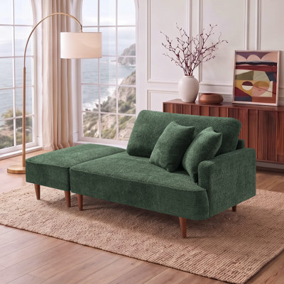 Chaise longue et tabouret rembourrés Mashawna