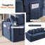  Canapé-lit convertible de 76 po, canapé-lit 2 en 1 avec porte-gobelet et pochette, canapé-lit en velours côtelé avec 5 coussins, canapé-lit pour le salon, petits espaces, chambre à coucher, sans assemblage, bleu-887810377