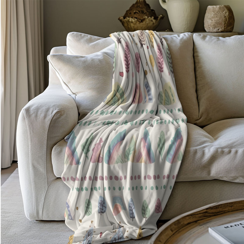 Rainbow Lines - 1 pièce Sherpa Premium, L 80 po x l 60 po