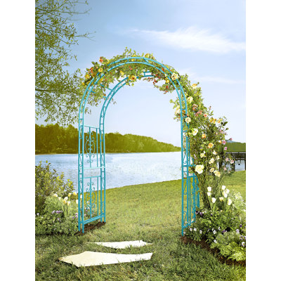 Matte Black OUTOUR Garden Arch Arbor Arbour Trellis Archway For Climbing Plants
