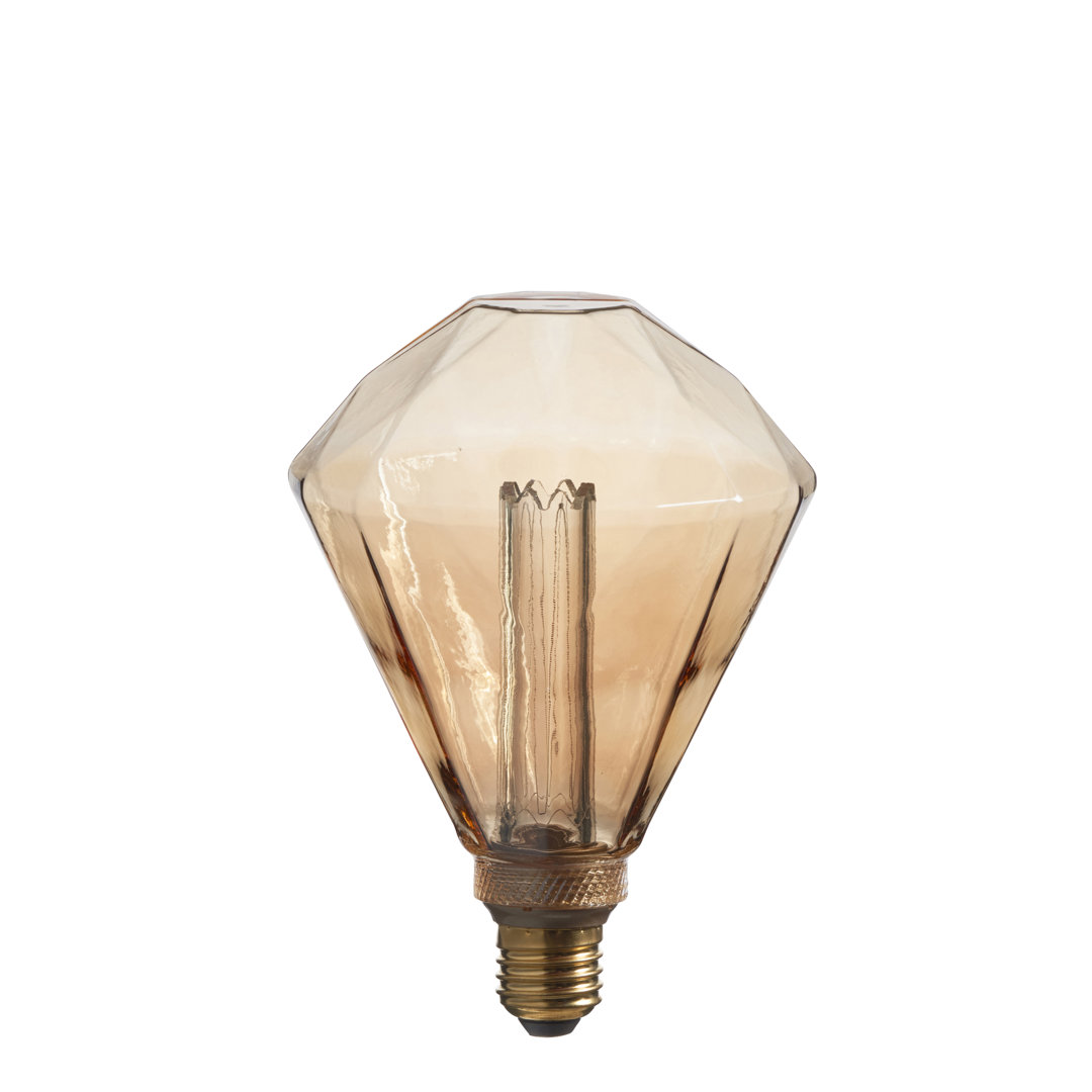 2.5W E27 ES G125 Amber Globe LED Non-Dimmable Bulb - 120lm 1800K Warm White